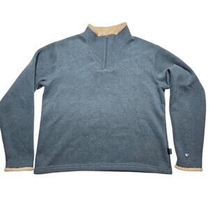 Vintage Kuhl Sweater Womens Large Blue Alfpaca Fleece 1/4 Zip Pullover Sherpa